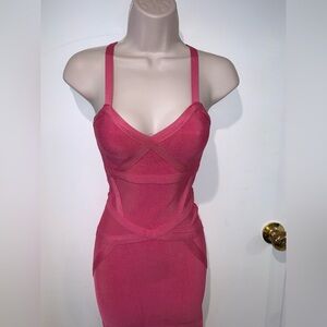BEBE Pink Bandage Bodycon Dress - XS